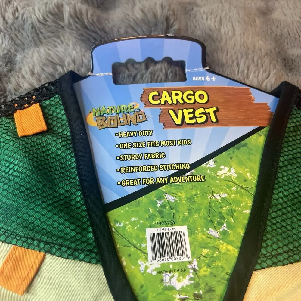 Nature Bound Kids Cargo Vest Ages/Size 6+ Play Time Adventure Pretend
